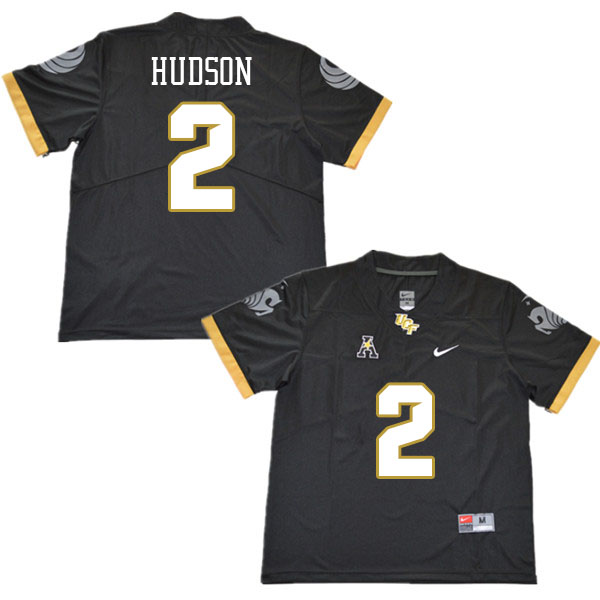 Men #2 Kobe Hudson UCF Knights College Football Jerseys Stitched Sale-Black